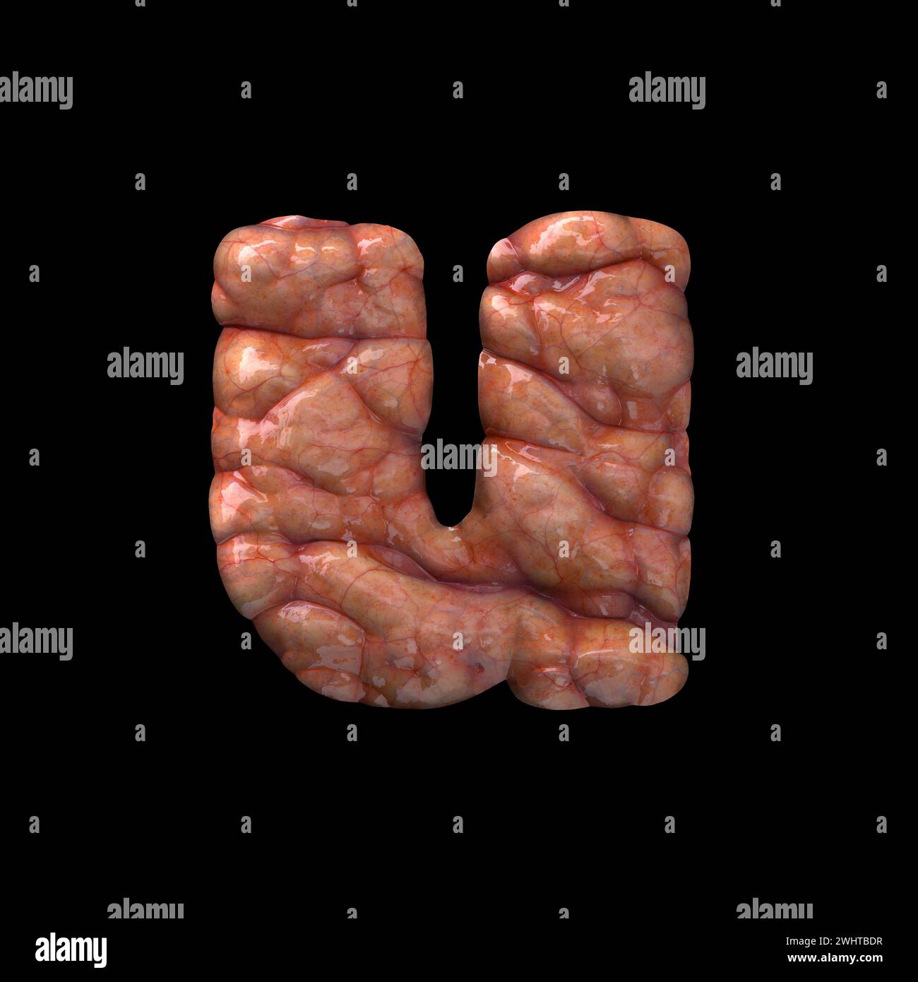 Halloween Buchstabe U - kleine 3D Blutschrift - geeignet für Halloween, Horror oder Tod verwandten Themen Stockfoto