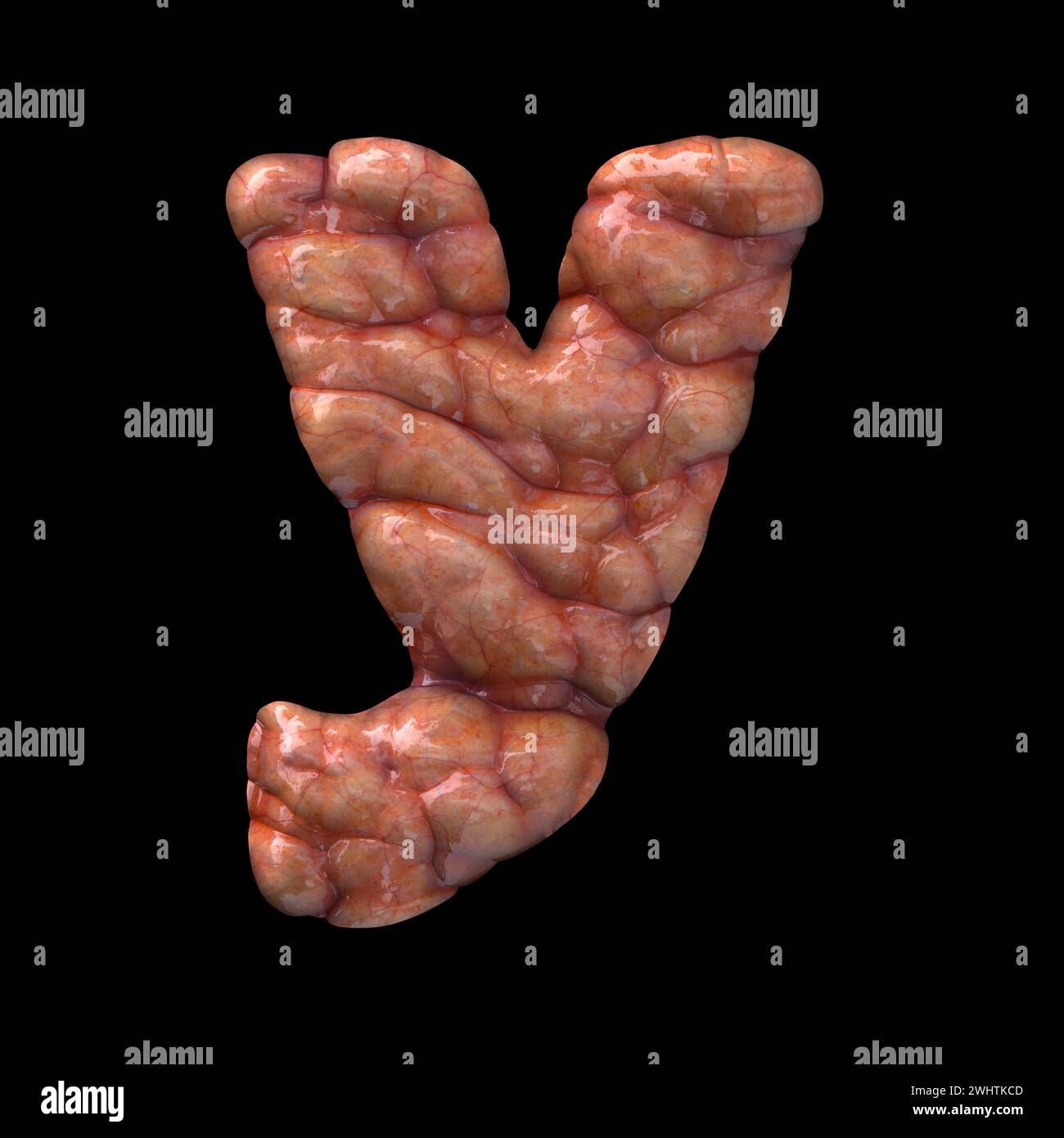 Halloween-Buchstabe Y - kleine 3D Bloody Schriftart - geeignet für Halloween, Horror oder Tod verwandten Themen Stockfoto