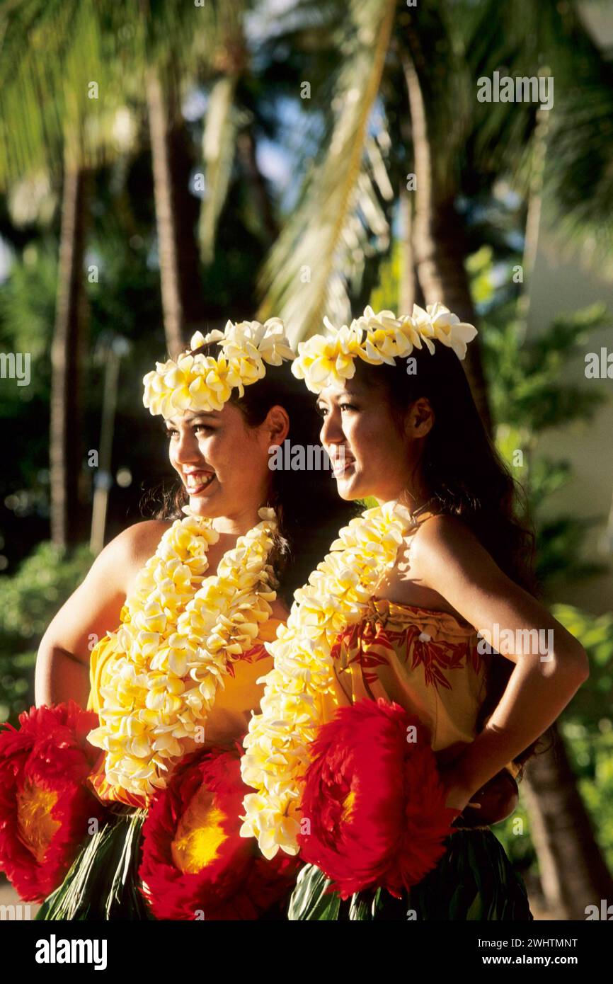 Mädchen aus Hawaii, Hawaiian Girl, Oahu, Hawaii, USA Stockfoto