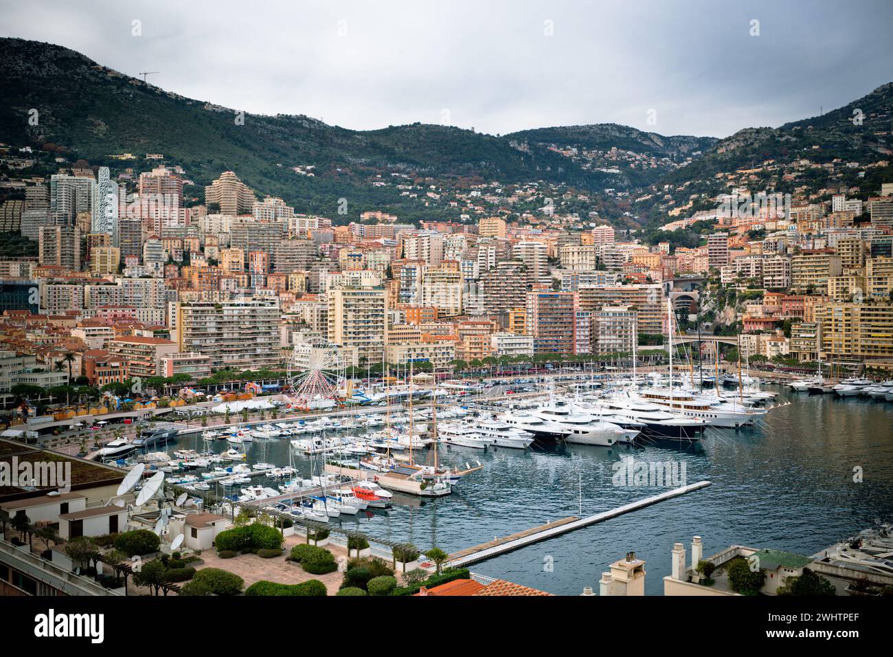 Monaco Harbour, Monte Carlo, Aussicht Stockfoto
