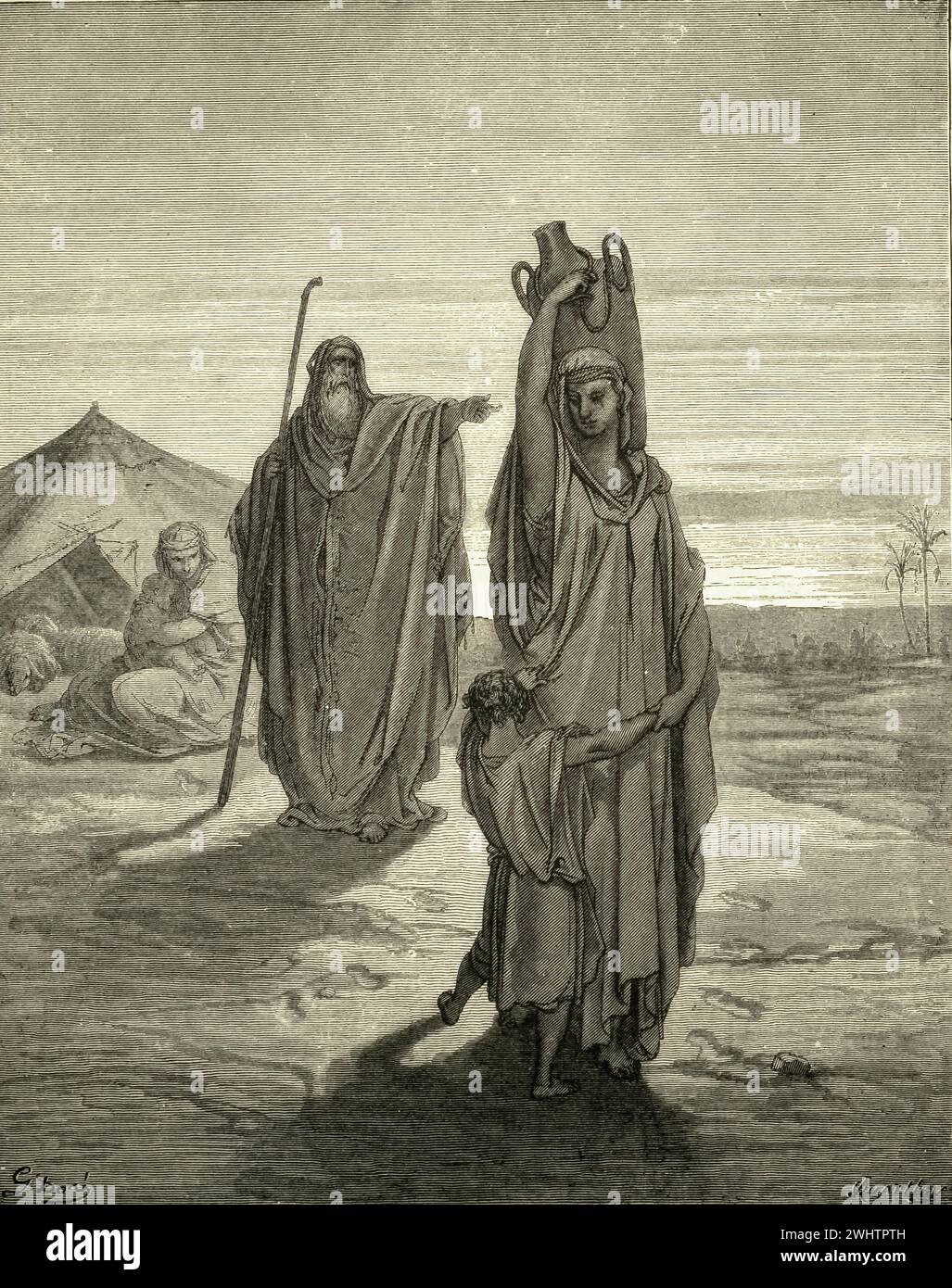 Die Bibel - die Vertreibung von Hagar durch Gustave Dorè Stockfoto Die Bibel - die Vertreibung von Hagar durch Gustave Dorè Stockfoto