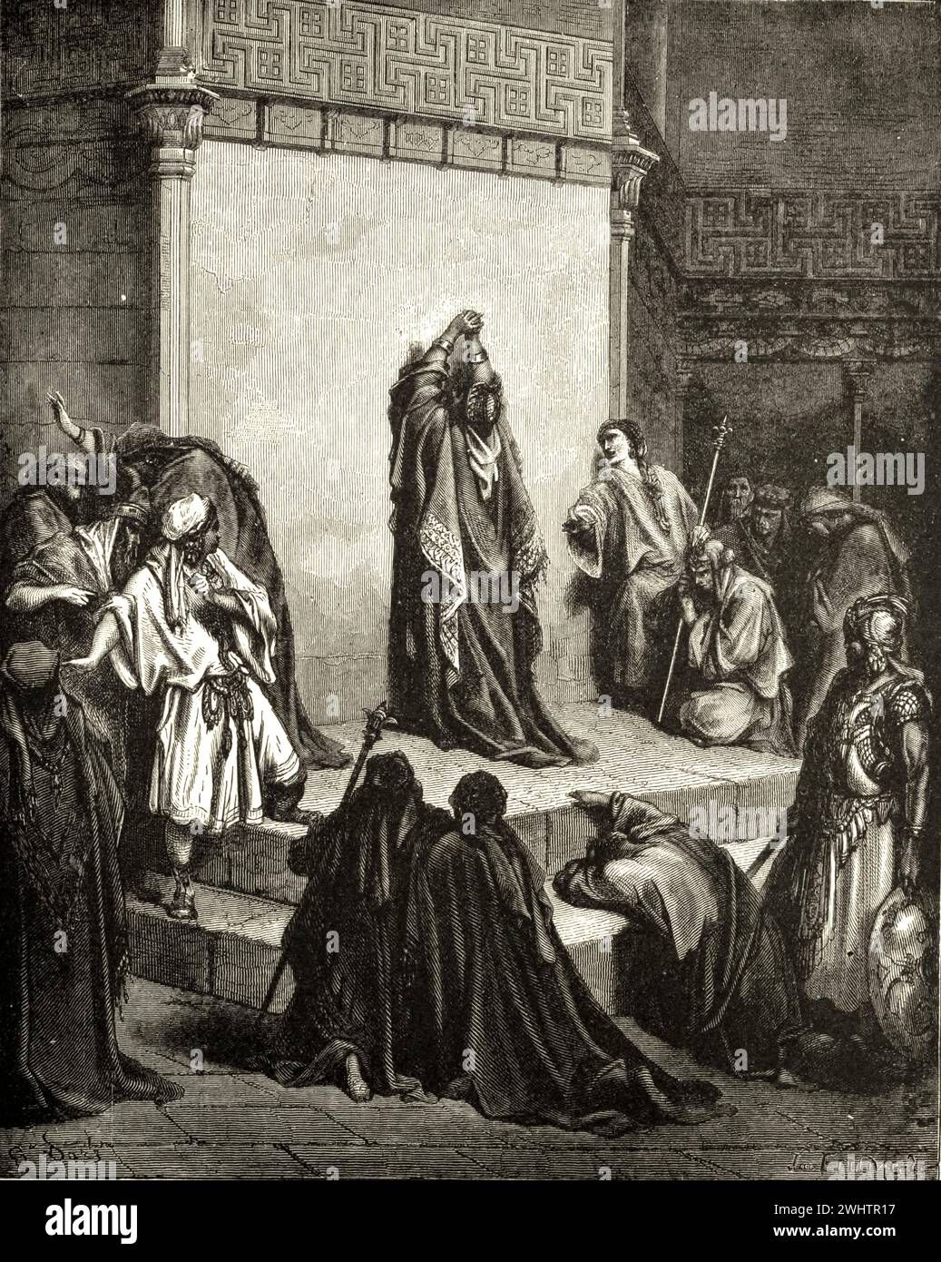 Die Bibel - David trauert um Absalom von Gustave Dorè Stockfoto