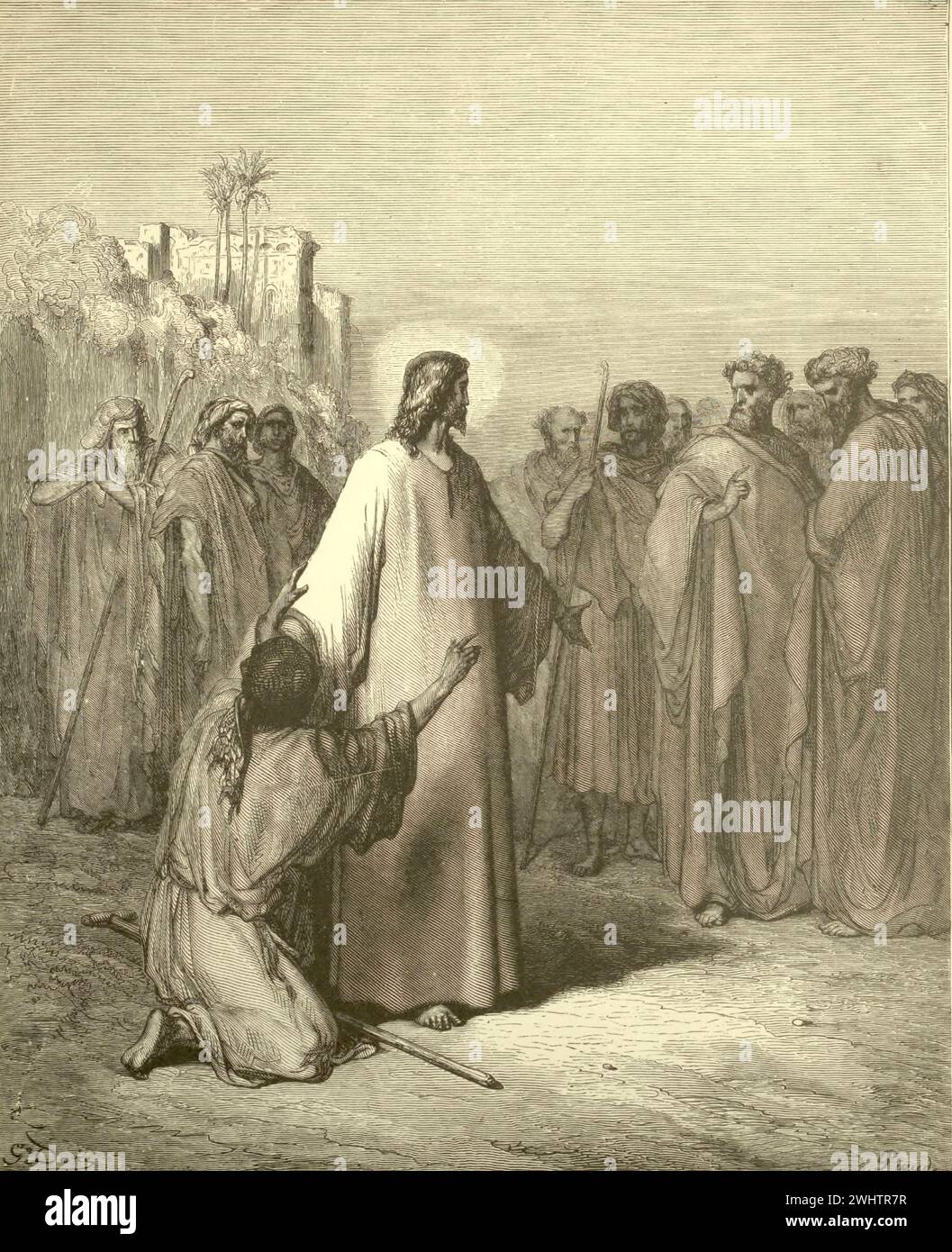 Die Bibel - der dumme Mann besitzt von Gustave Dorè Stockfoto