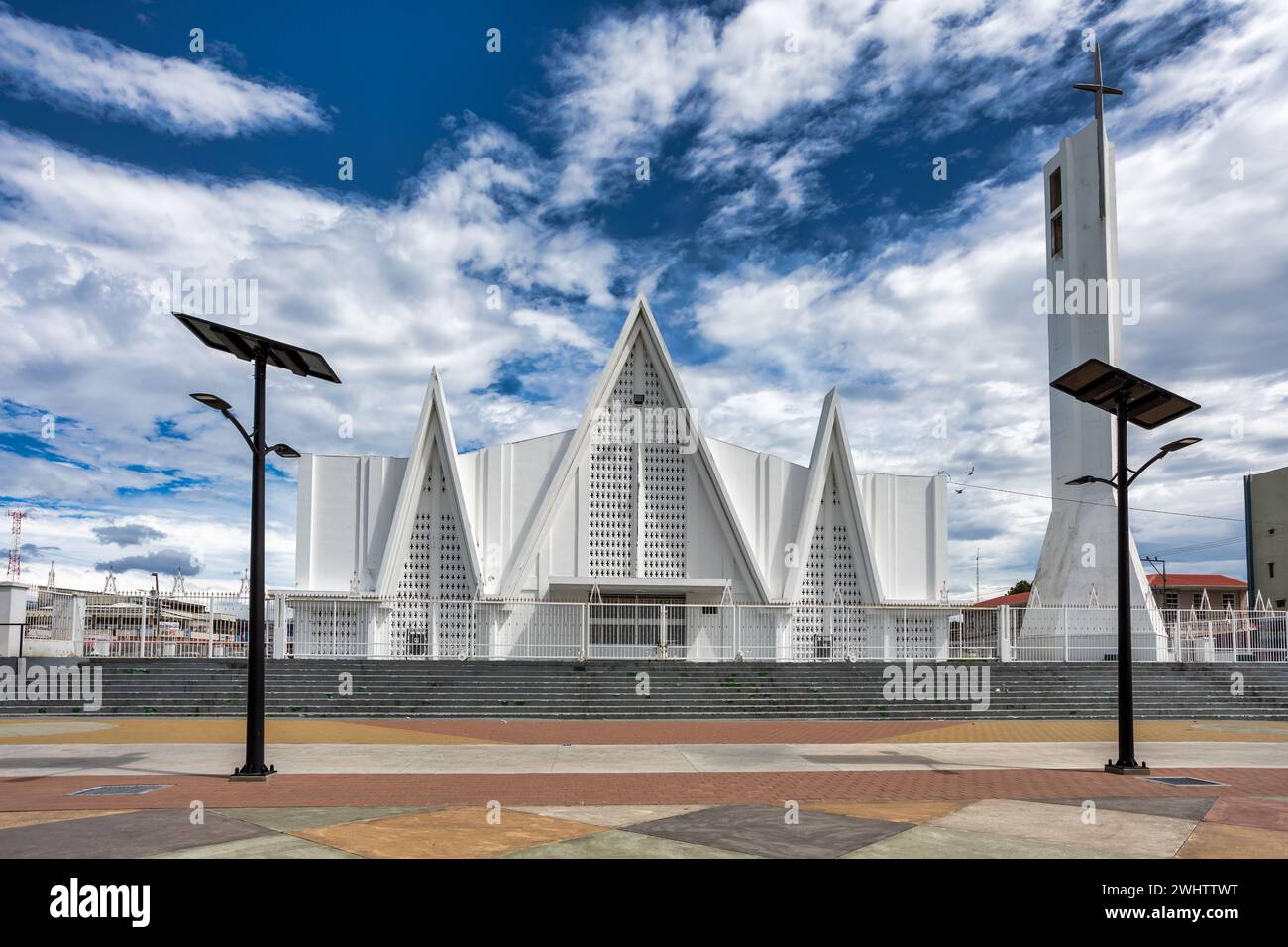 Iglesia Inmaculada Concepcion de Maria, Kathedrale in Liberia, Guanacaste in Costa Rica Stockfoto
