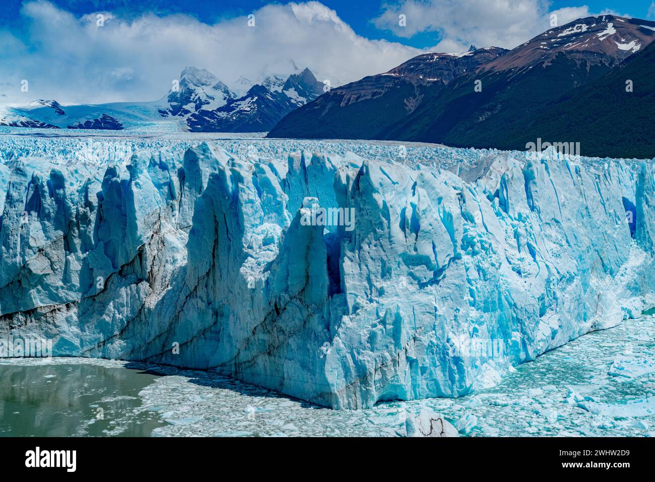 Gletscherlandschaft von Perito Moreno in Pampa Argentinien Stockfoto