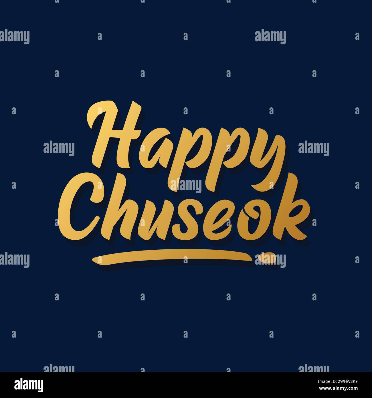 Happy Chuseok Schriftzug Grußvorlage Design. Koreanischer Urlaub Chuseok. Begrüßung der Weihnachtsbanner. Stock Vektor