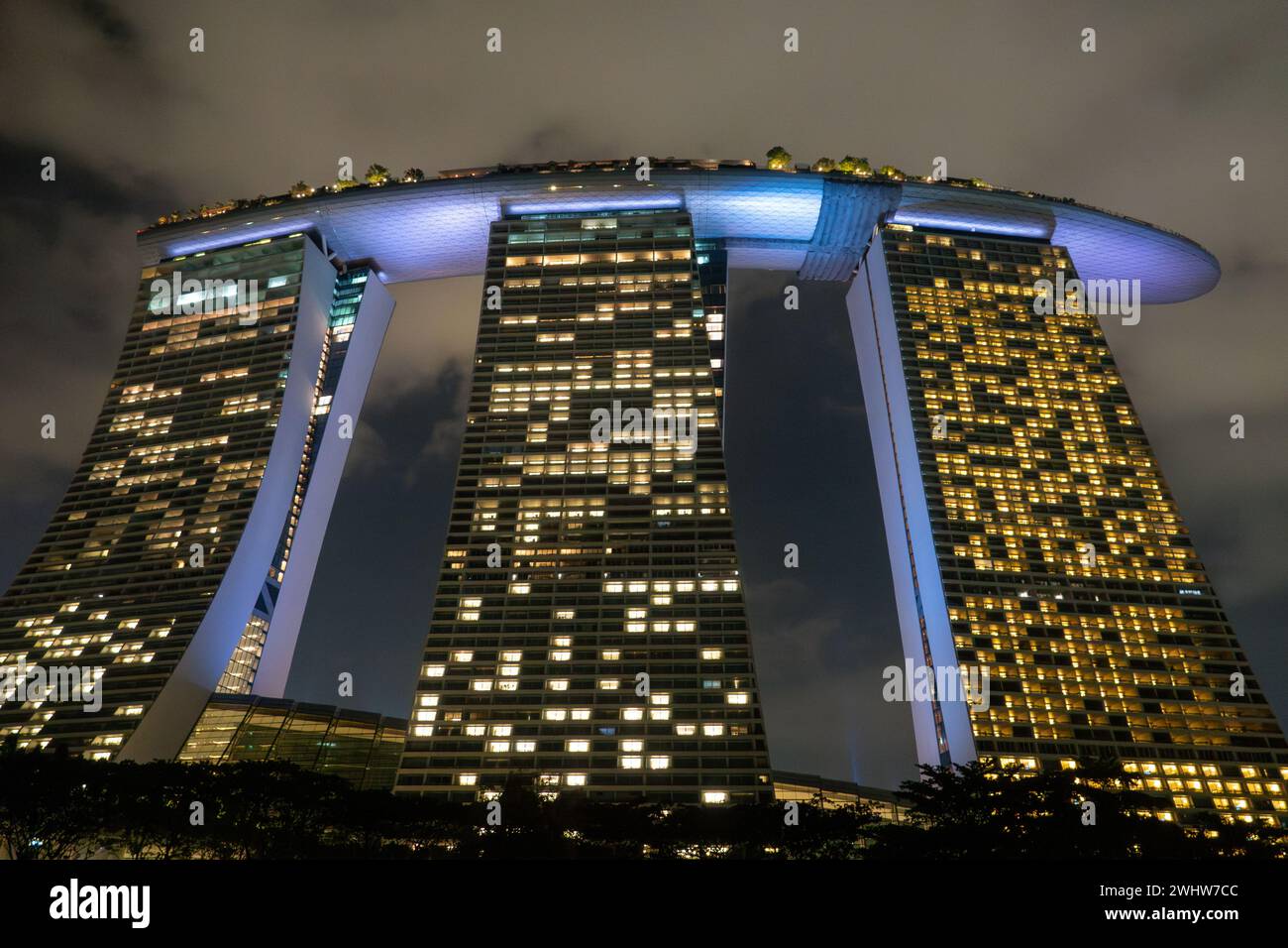 SINGAPUR 02. NOVEMBER Marina Bay Sands, das teuerste eigenständige Casino der Welt in Singapur, Asien Stockfoto