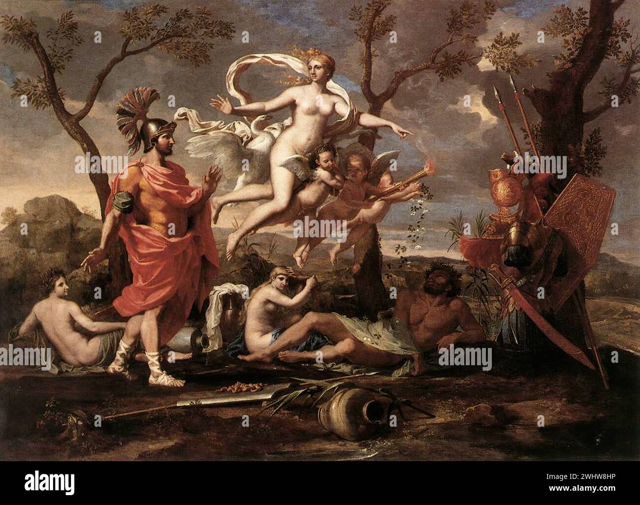 Nicolas Poussin - Vénus montrant ses armes à Enée Stockfoto