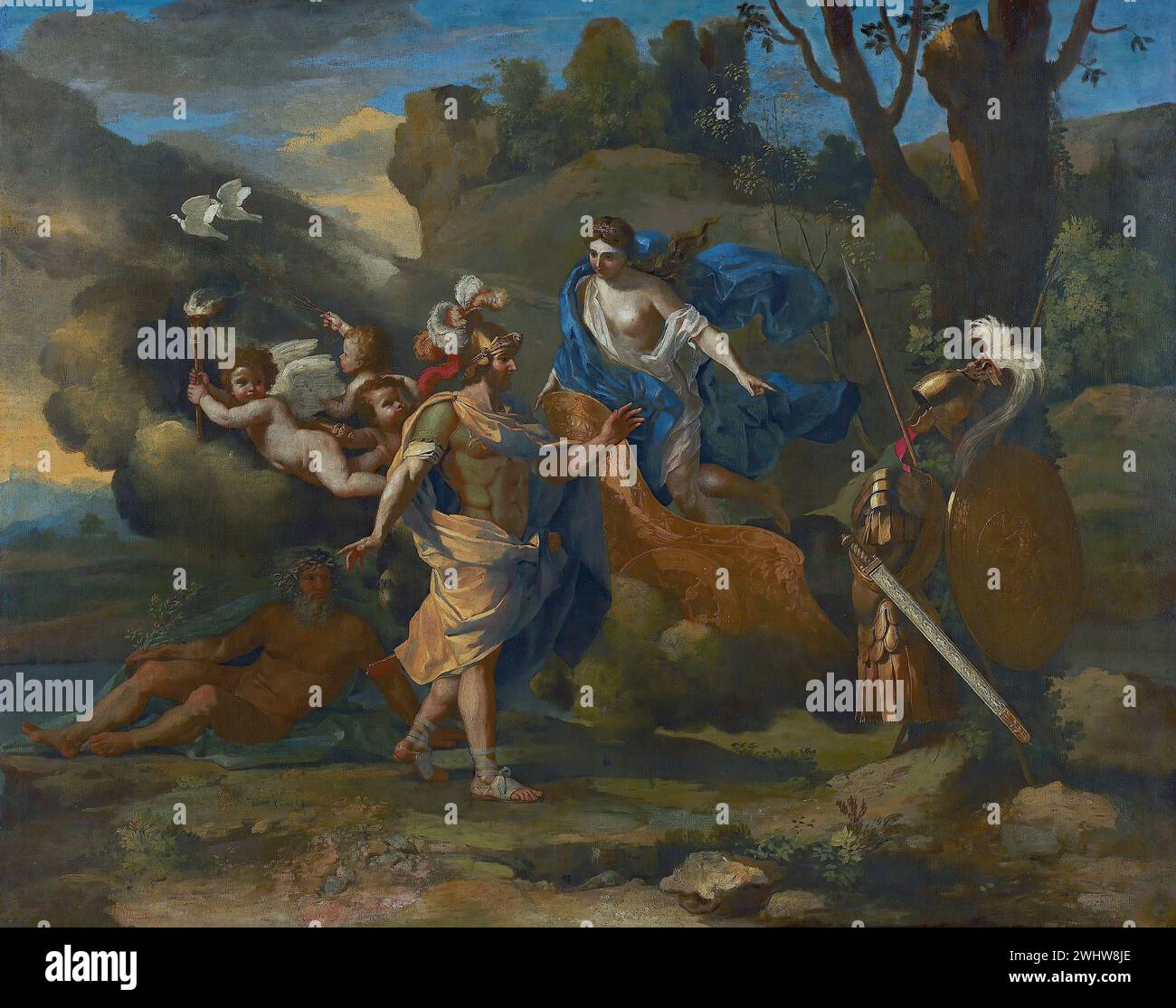 Nicolas Poussin - Vénus montrant ses armes à énée Stockfoto