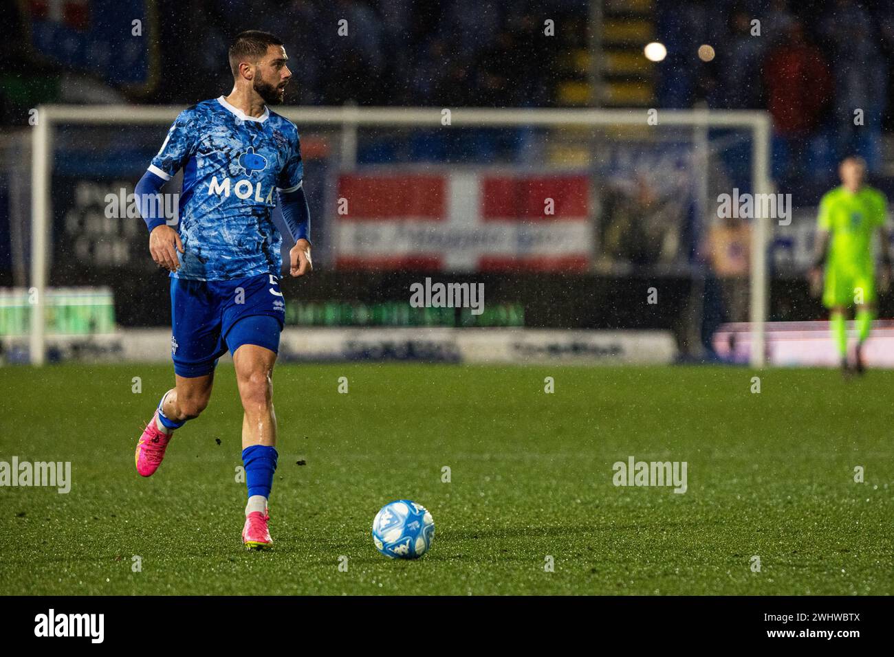 Como, Italien. Februar 2024. Marco Curto (Como 1907) wurde während des Spiels der Serie B zwischen Como 1907 und Brescia im Stadio Comunale G. Sinigaglia gesehen. Endpunktzahl; Como 1907 1-0 Brescia. (Foto: Mattia Martegani/SOPA Images/SIPA USA) Credit: SIPA USA/Alamy Live News Stockfoto