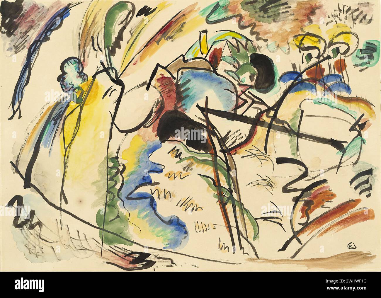 Vassily Kandinsky - Etude pour la peinture avec une forme blanche Stockfoto