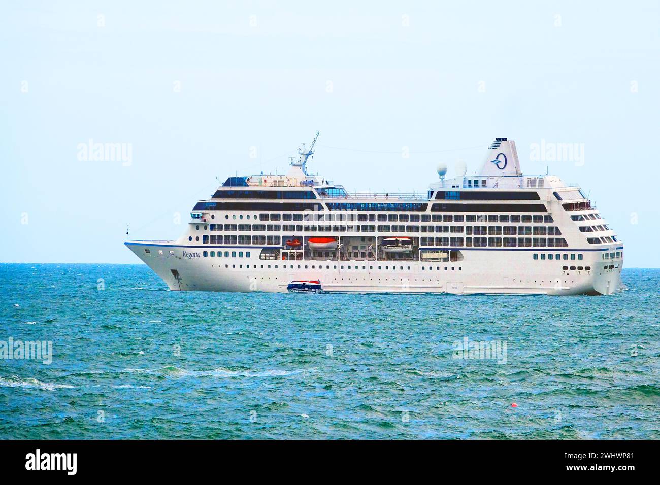 Oceania Regatta Kreuzfahrtschiff auf der Coral Sea Queensland Australien Sunshine Coast Region Südpazifik Stockfoto