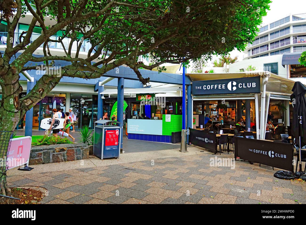 Mooloolaba Einkaufs- und Restaurantviertel Queensland Australien Stockfoto