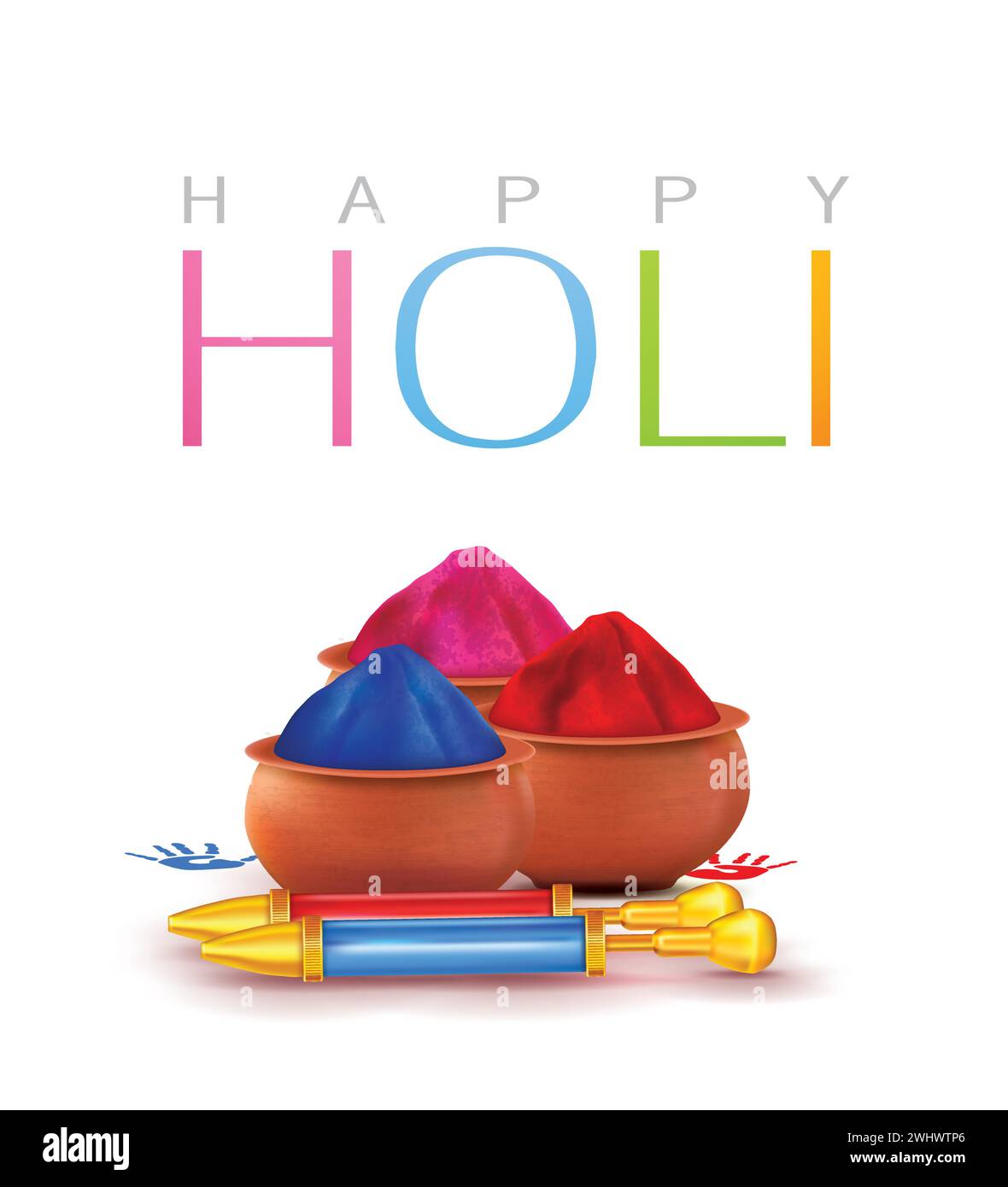 Indisches Festival des Happy Holi bunten Vektor Hintergrund Illustration Stock Vektor