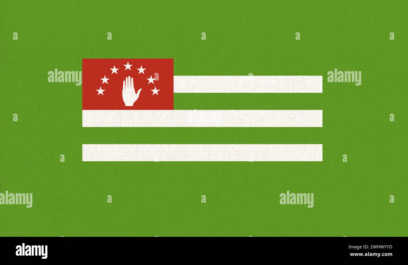 Flagge von Abchasien. Die Flagge der nicht anerkannten republik Abchasien. Teil von Georgien Abchasien. Abchasisch Stockfoto