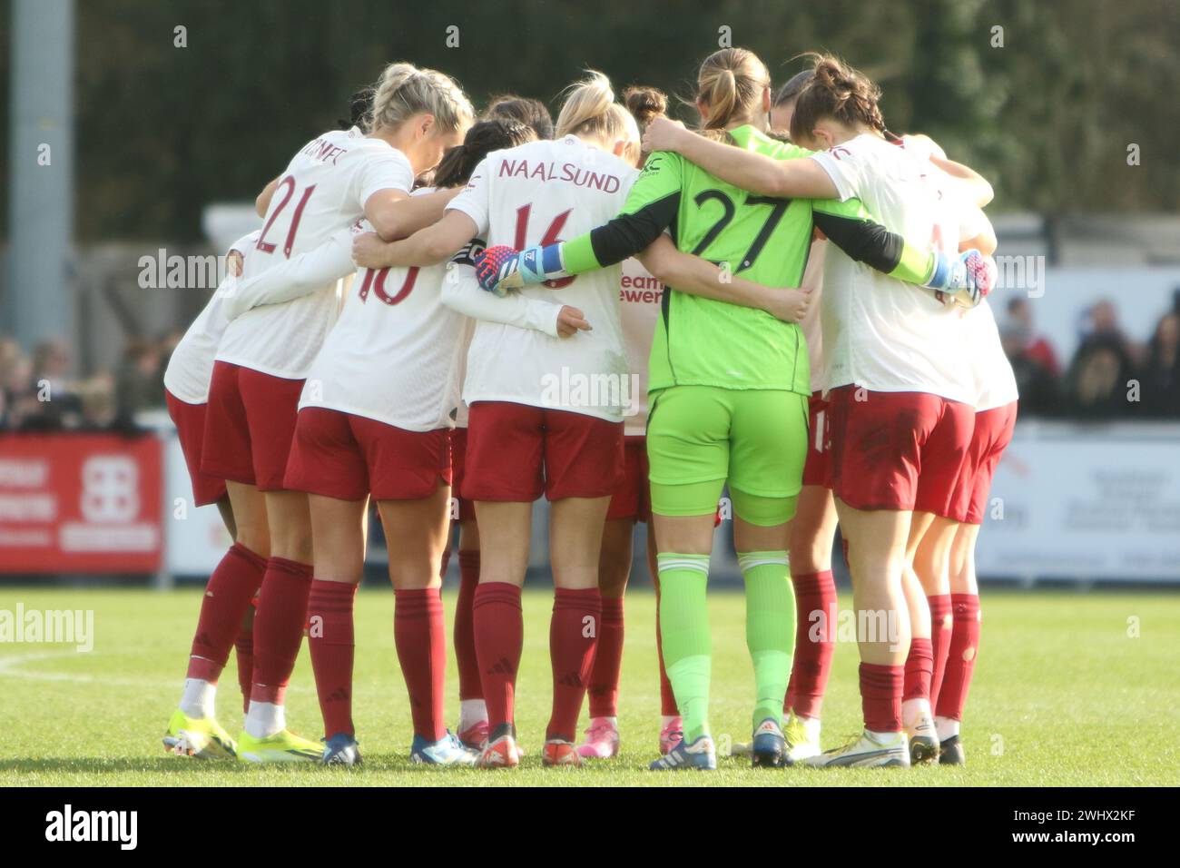 Das Team von man Utd schlägt Southampton FC Women gegen Manchester United Women Adobe Women's FA Cup im Silverlake Stadium Stockfoto