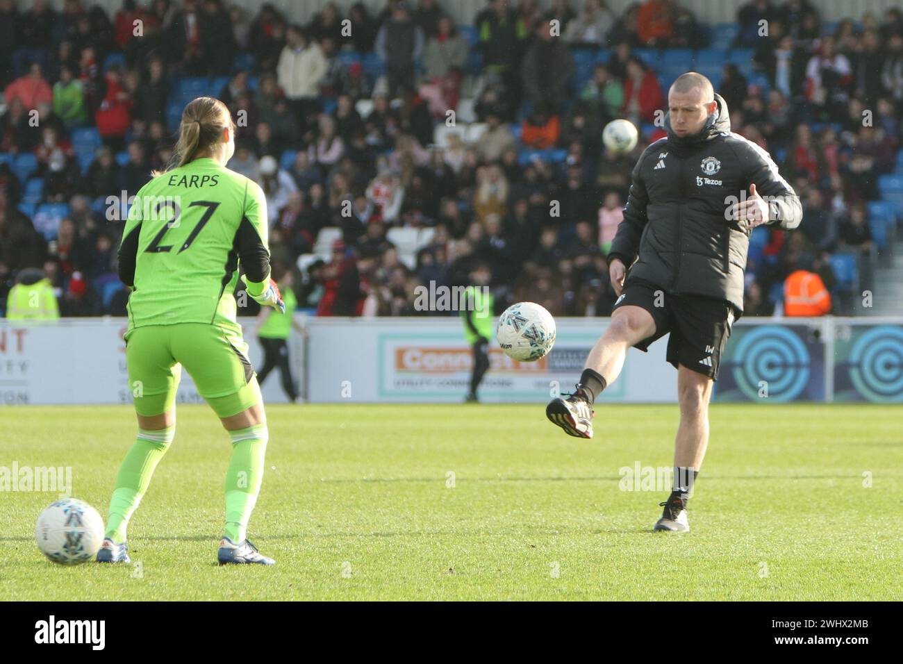 Mary Earps Torhüterin für Mann Utd Frauen Southampton FC Women gegen Manchester United Women Adobe Women's FA Cup im Silverlake Stadium Stockfoto