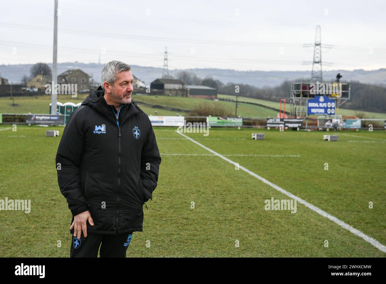 Halifax, England - 7. Februar 2024 - Darryl Powell Head Coach von Wakefield Trinity. Rugby League Challenge Cup, Siddal ARLFC vs Wakefield Trinity in Chevinedge (Siddal Sports and Community Centre), Halifax, UK Dean Williams Stockfoto