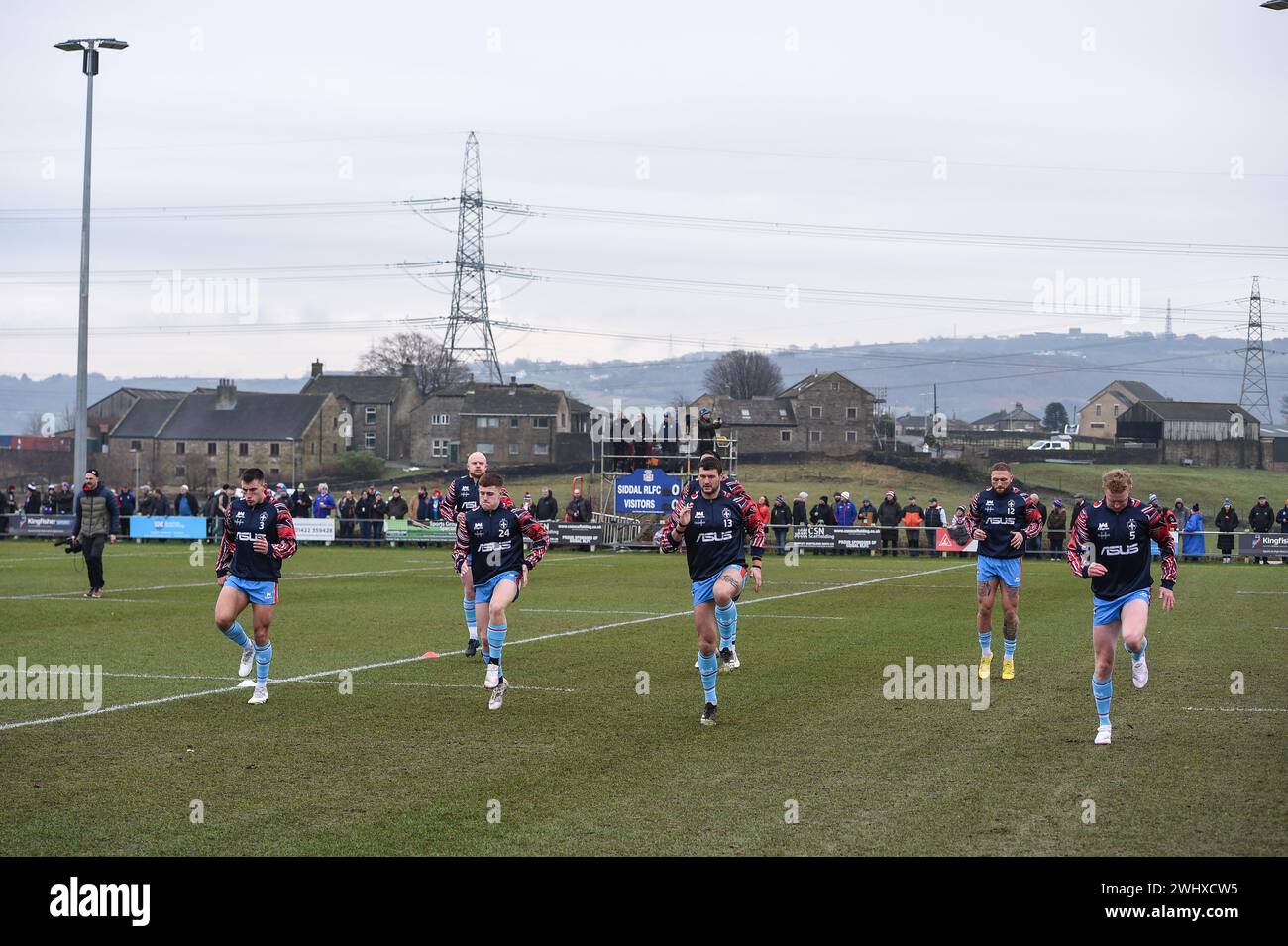 Halifax, England - 7. Februar 2024 - Wakefield Trinity warm Up General. Rugby League Challenge Cup, Siddal ARLFC vs Wakefield Trinity in Chevinedge (Siddal Sports and Community Centre), Halifax, UK Dean Williams Stockfoto