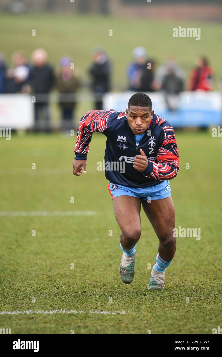 Halifax, England - 7. Februar 2024 - Jermaine McGillvary von Wakefield Trinity. Rugby League Challenge Cup, Siddal ARLFC vs Wakefield Trinity in Chevinedge (Siddal Sports and Community Centre), Halifax, UK Dean Williams Stockfoto