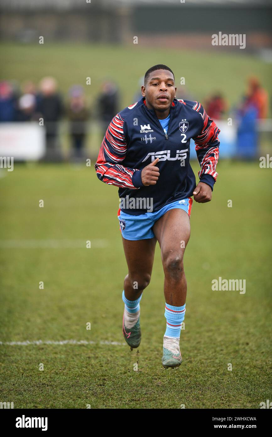 Halifax, England - 7. Februar 2024 - Jermaine McGillvary von Wakefield Trinity. Rugby League Challenge Cup, Siddal ARLFC vs Wakefield Trinity in Chevinedge (Siddal Sports and Community Centre), Halifax, UK Dean Williams Stockfoto