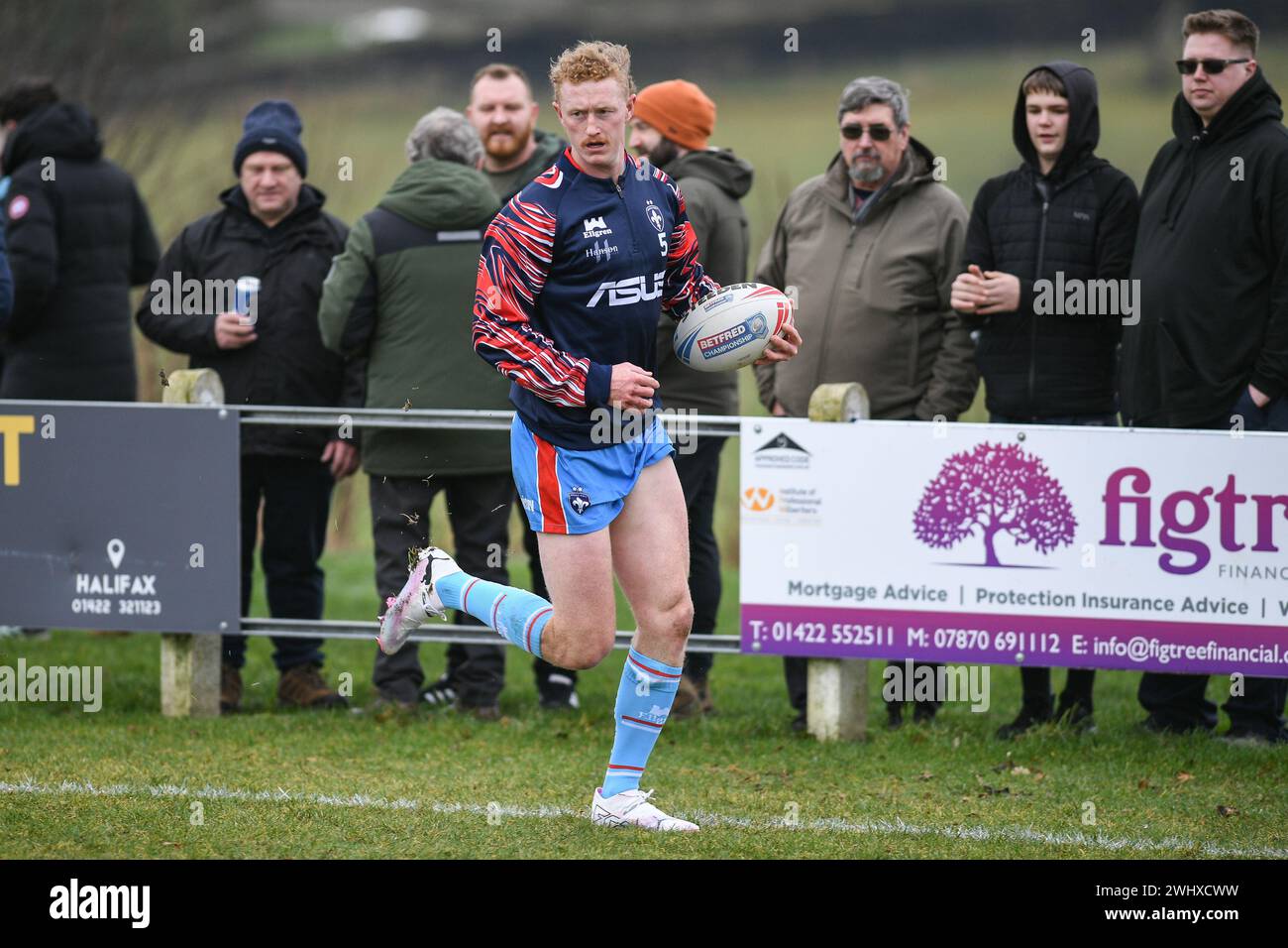 Halifax, England - 7. Februar 2024 - Wakefield Trinity's Lachlan Walmsley. Rugby League Challenge Cup, Siddal ARLFC vs Wakefield Trinity in Chevinedge (Siddal Sports and Community Centre), Halifax, UK Dean Williams Stockfoto