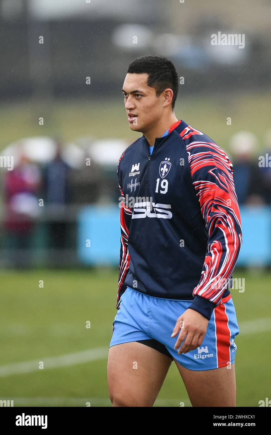 Halifax, England - 7. Februar 2024 - Isiah Vagana von Wakefield Trinity. Rugby League Challenge Cup, Siddal ARLFC vs Wakefield Trinity in Chevinedge (Siddal Sports and Community Centre), Halifax, UK Dean Williams Stockfoto