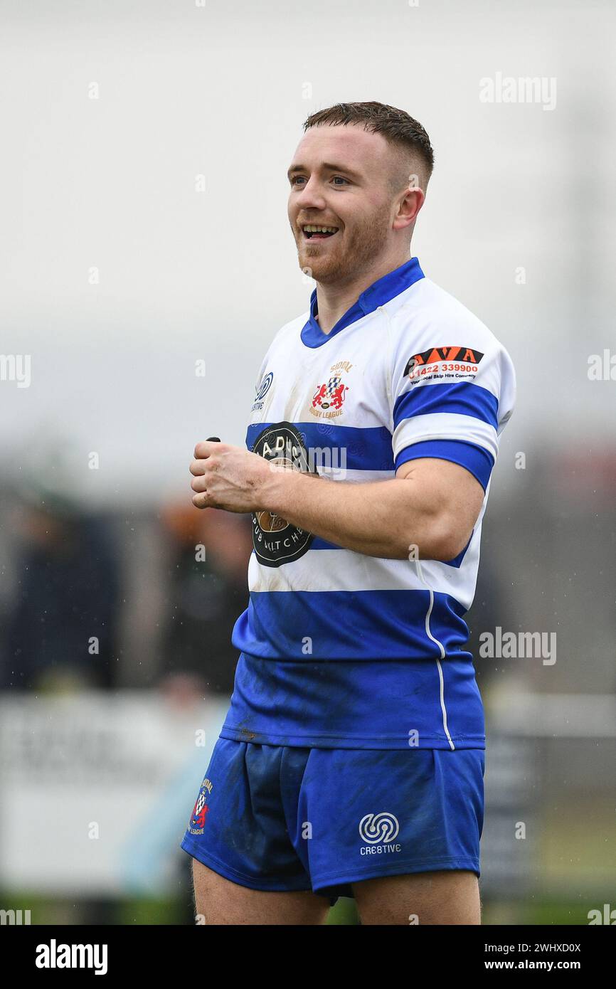 Halifax, England - 7. Februar 2024 - Christian Ackroyd aus Siddal ARLFC. Rugby League Challenge Cup, Siddal ARLFC vs Wakefield Trinity in Chevinedge (Siddal Sports and Community Centre), Halifax, UK Dean Williams Stockfoto