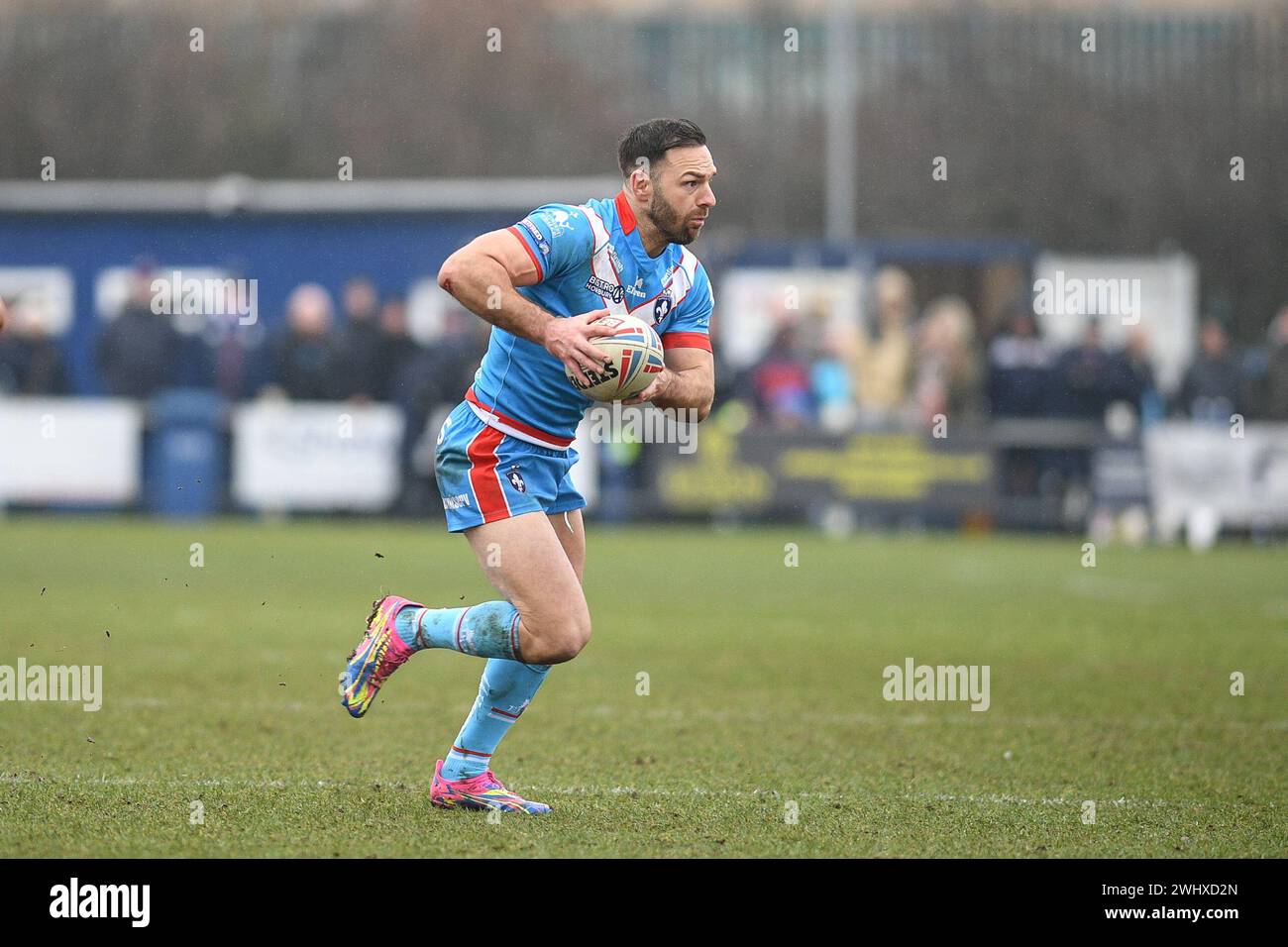 Halifax, England - 7. Februar 2024 - Luke Gale von Wakefield Trinity in Aktion. Rugby League Challenge Cup, Siddal ARLFC vs Wakefield Trinity in Chevinedge (Siddal Sports and Community Centre), Halifax, UK Dean Williams Stockfoto