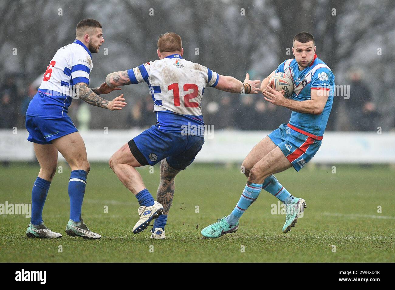 Halifax, England - 7. Februar 2024 - Max Jowitt von Wakefield Trinity in Aktion. Rugby League Challenge Cup, Siddal ARLFC vs Wakefield Trinity in Chevinedge (Siddal Sports and Community Centre), Halifax, UK Dean Williams Stockfoto