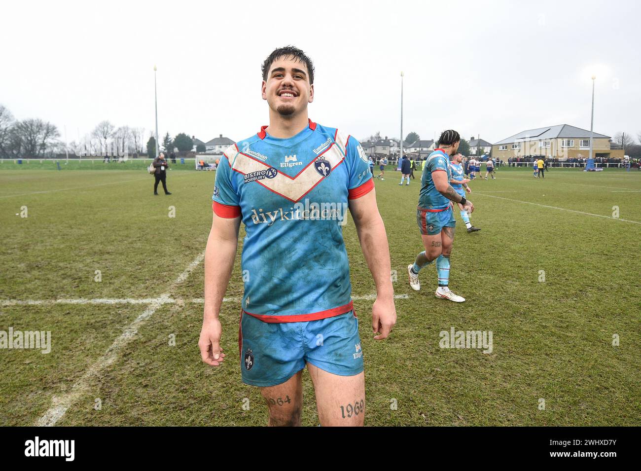 Halifax, England - 7. Februar 2024 - Caleb Uele von Wakefield Trinity. Rugby League Challenge Cup, Siddal ARLFC vs Wakefield Trinity in Chevinedge (Siddal Sports and Community Centre), Halifax, UK Dean Williams Stockfoto