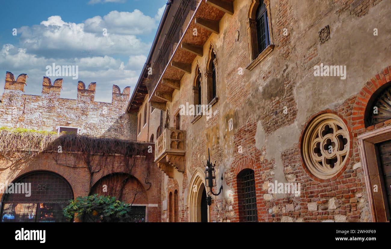 Romeo und Julia Balkon in Verona Stockfoto