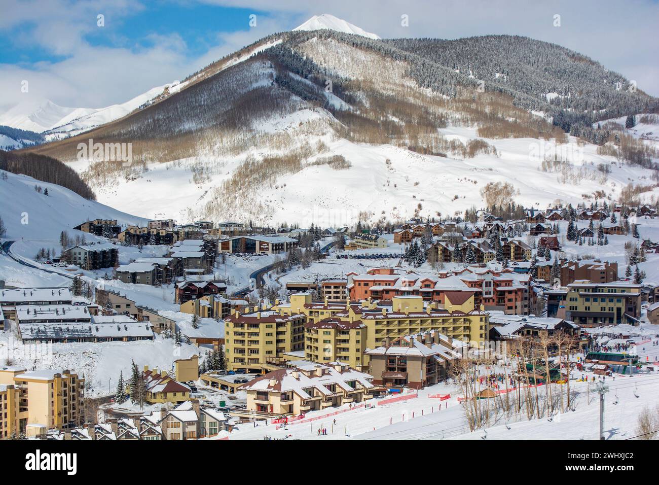 Die Stadt Mt. Crest Butte in den Colorado Rocky Mountains Stockfoto