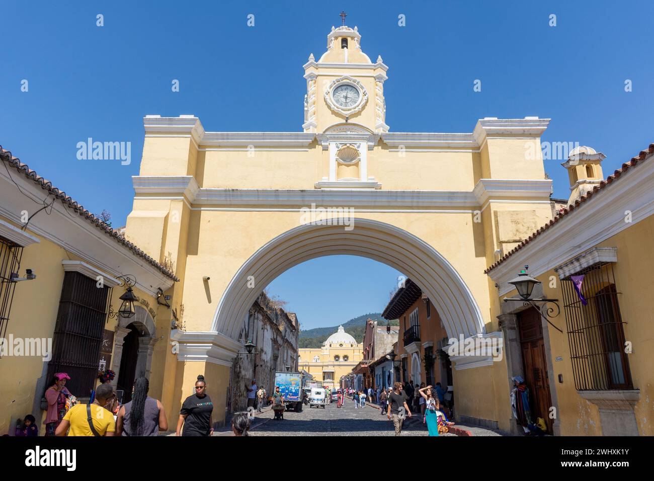 Arch of Santa Catalina, Calle del Arco, Antigua, Sacatepéquez Departement, Republik Guatemala Stockfoto