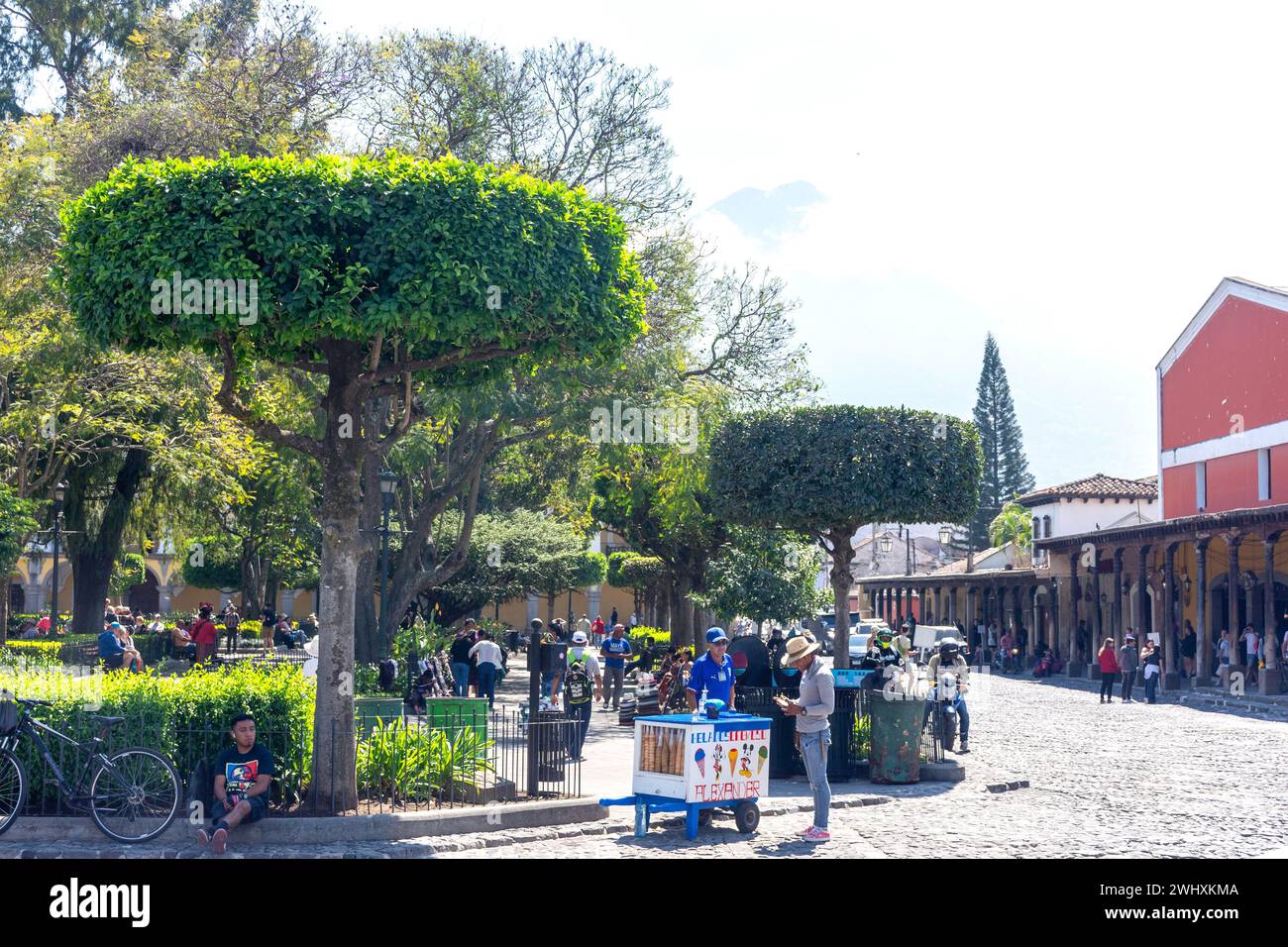 Central Park, Calle del Arco, Antigua, Sacatepéquez Departement, Republik Guatemala Stockfoto