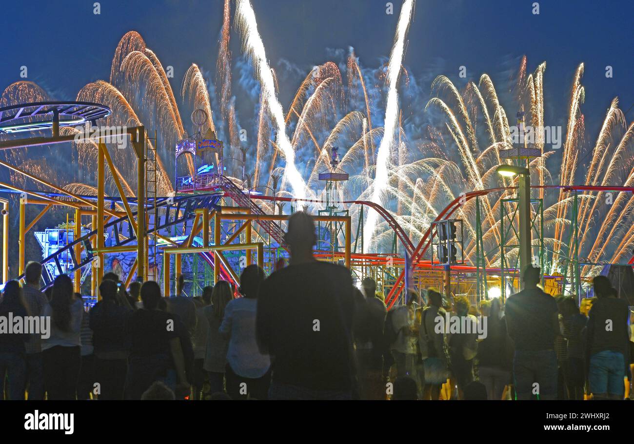 Feuerwerk, Düsseldorf, Deutschland Stockfoto