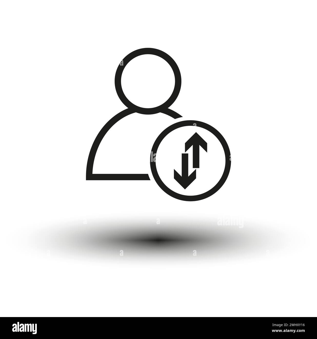 Benutzerpfeile nach oben unten Symbol. Vektorabbildung. EPS 10. Stock Vektor