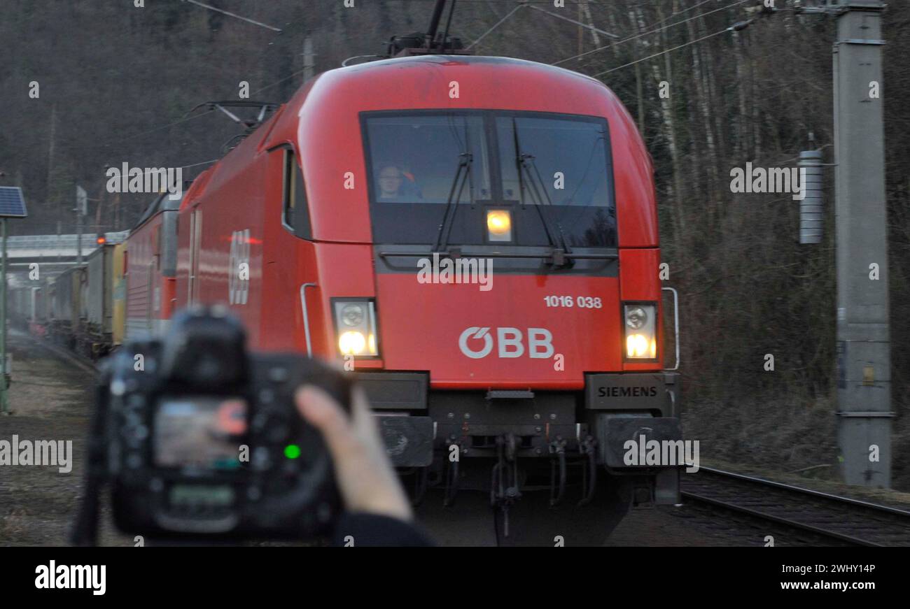 Lokomotive oder Motor, Schienenfahrzeug für Zug Stockfoto