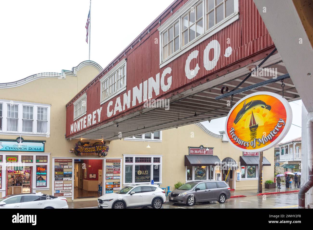 Monterey Canning Co. Warehouses, Cannery Row, New Monterey, Monterey, Kalifornien, Vereinigte Staaten von Amerika Stockfoto