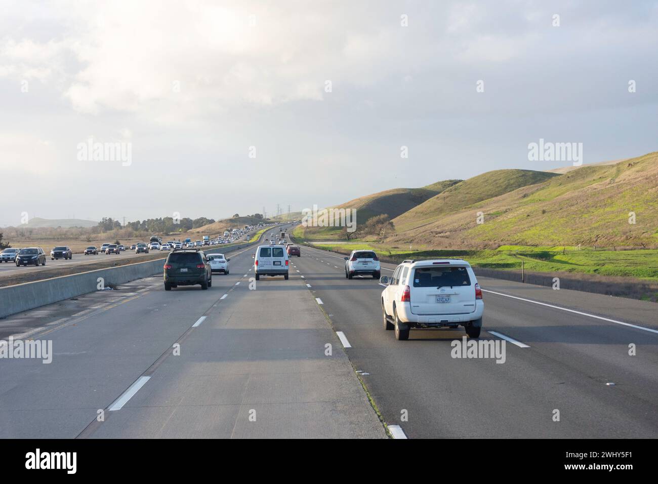 101 Freeway nach San Francisco, Monterey County, Kalifornien, Vereinigte Staaten von Amerika Stockfoto