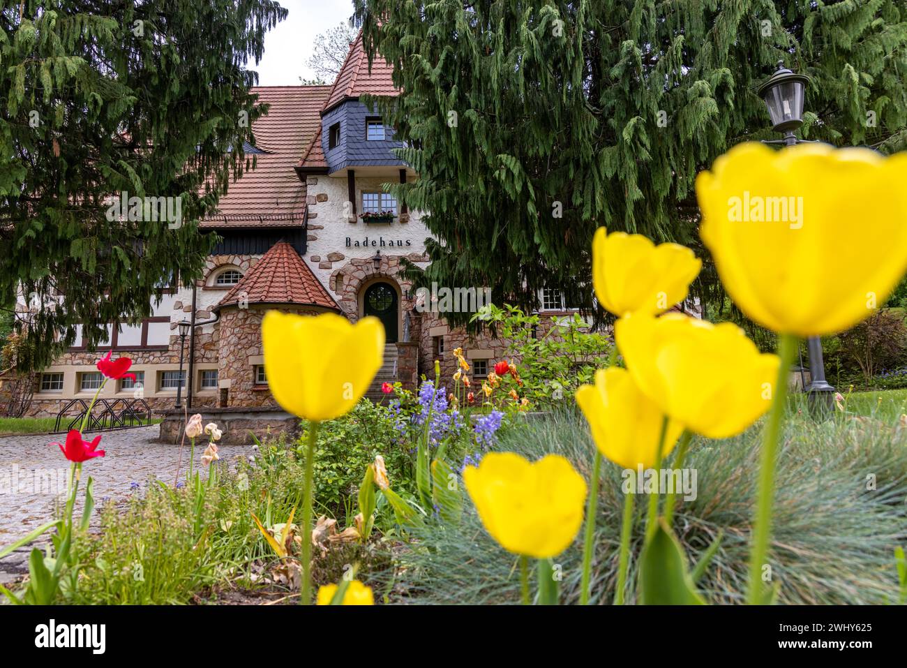 Altes Badehaus Ballenstedt Harz Stockfoto