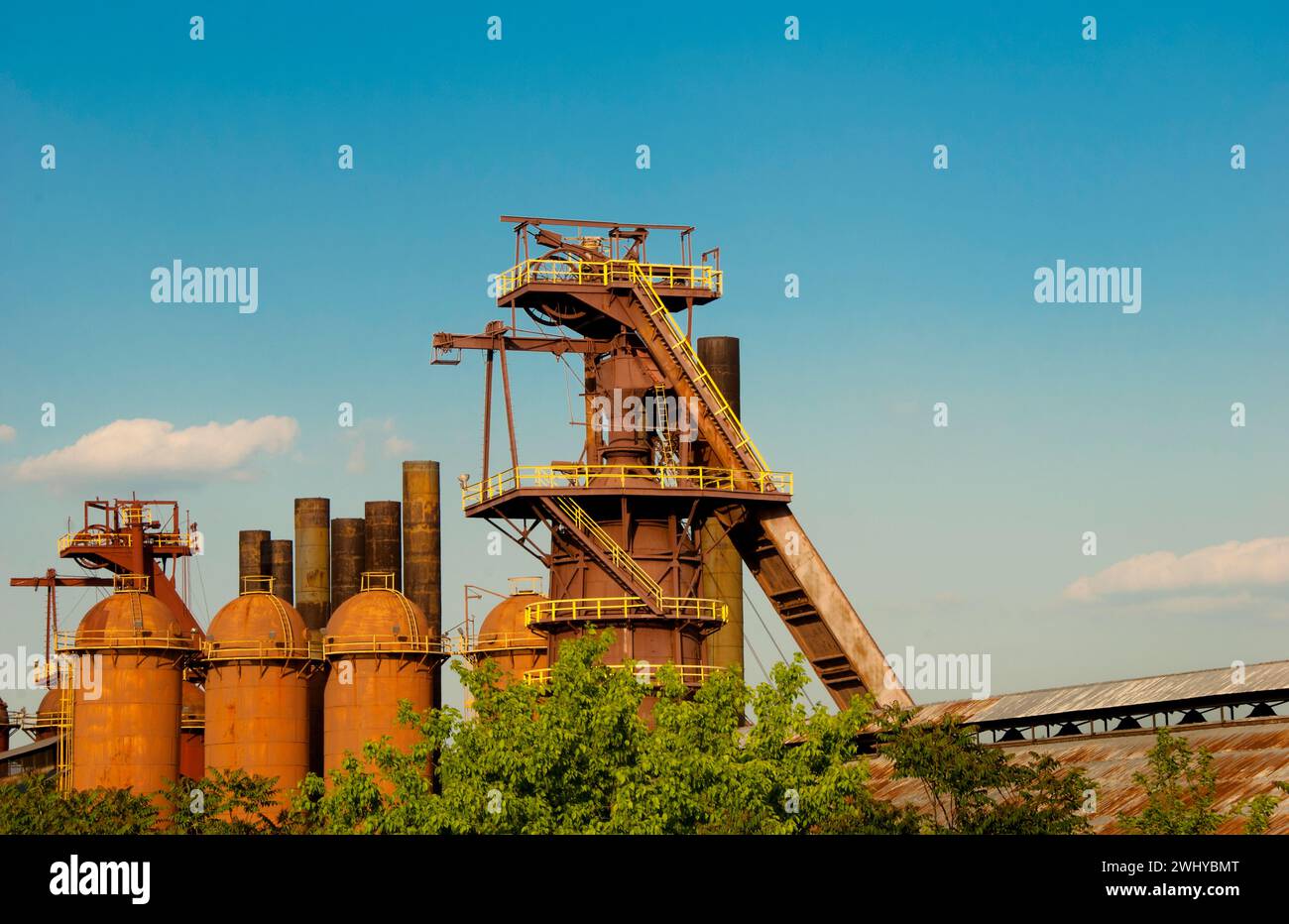 Sloss Furnaces National Historic Landmark - als Geburtsort der Stadt angesehen - wurde 1882 erbaut und produzierte 90 Jahre lang Stahl - Birmingham, Alabama Stockfoto