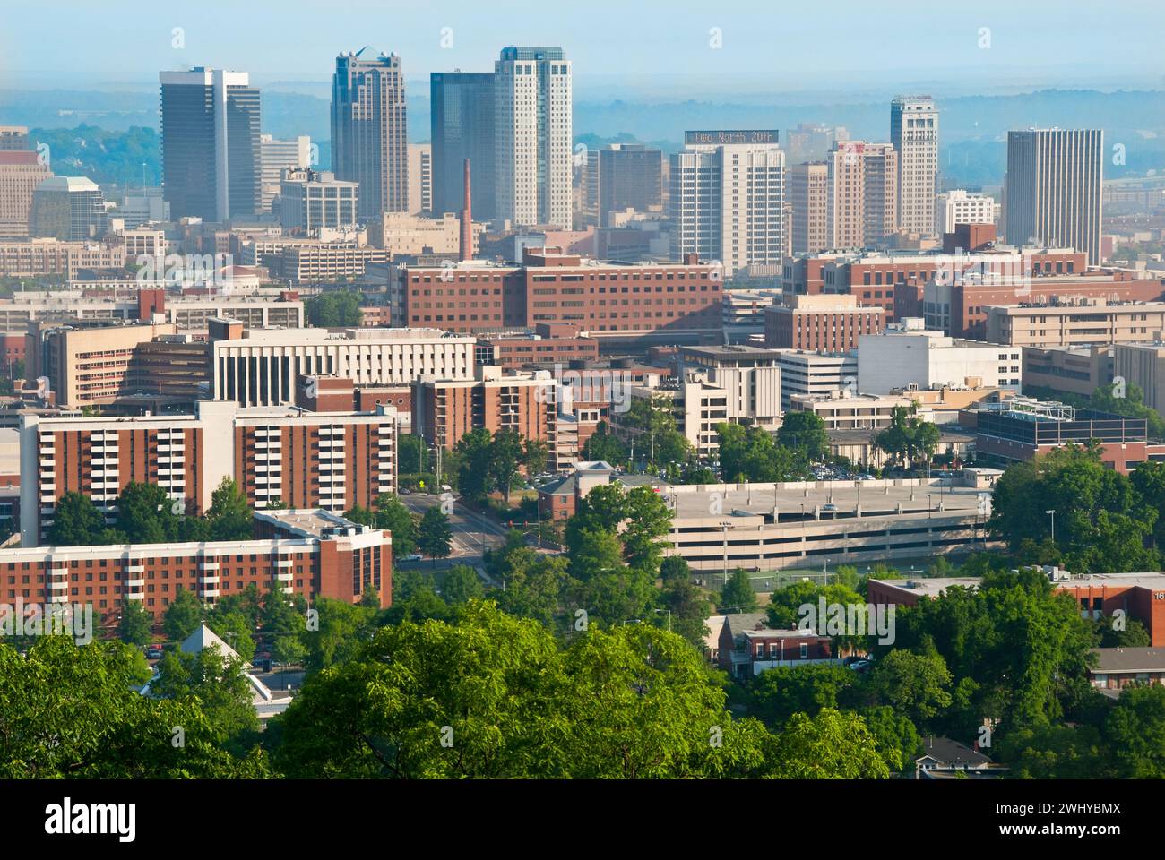 Überblick über das Stadtzentrum von Birmingham, Alabama - USA Stockfoto