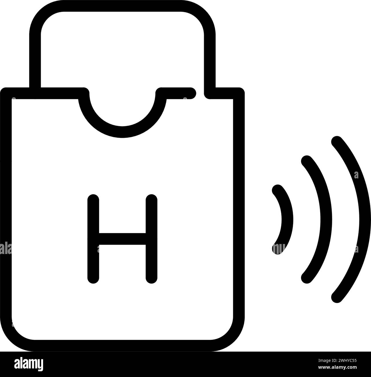 Hotelschlüsselkarte in einem Halter. Symbol für perfekte Pixel Stock Vektor