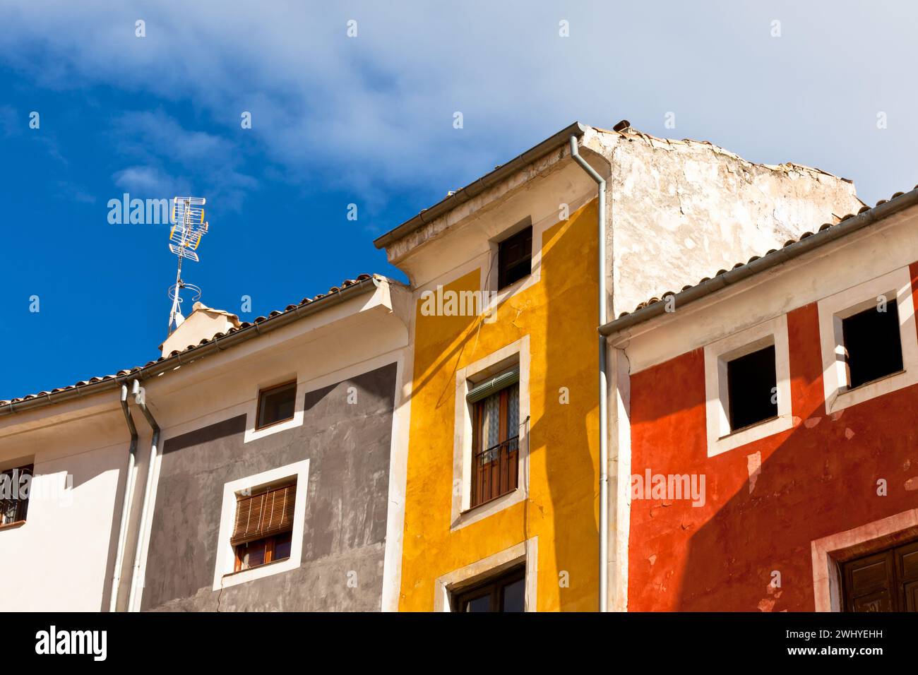 Alte Farben Häuser Fassaden Stockfoto