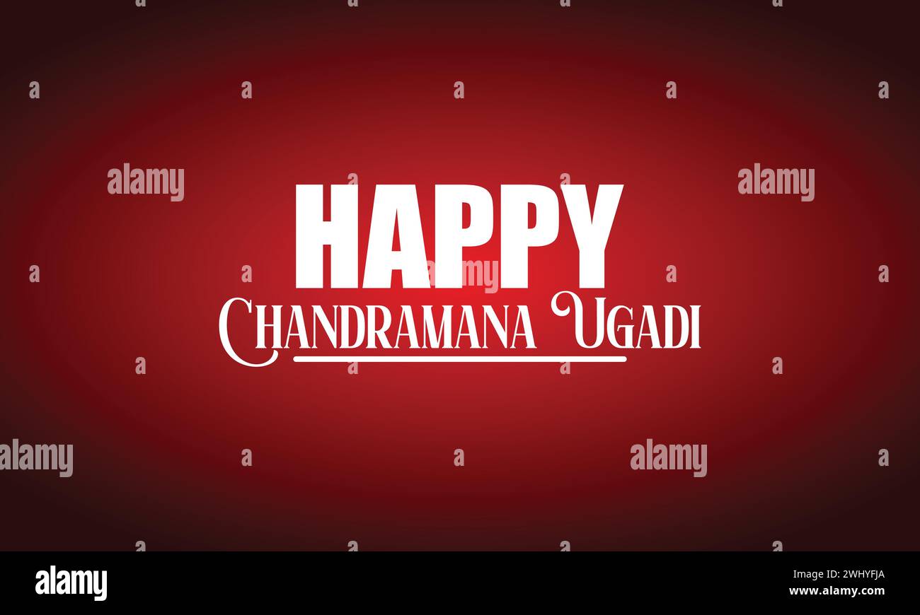 Happy Chandramana Ugadi stilvolle Textabbildung Stock Vektor