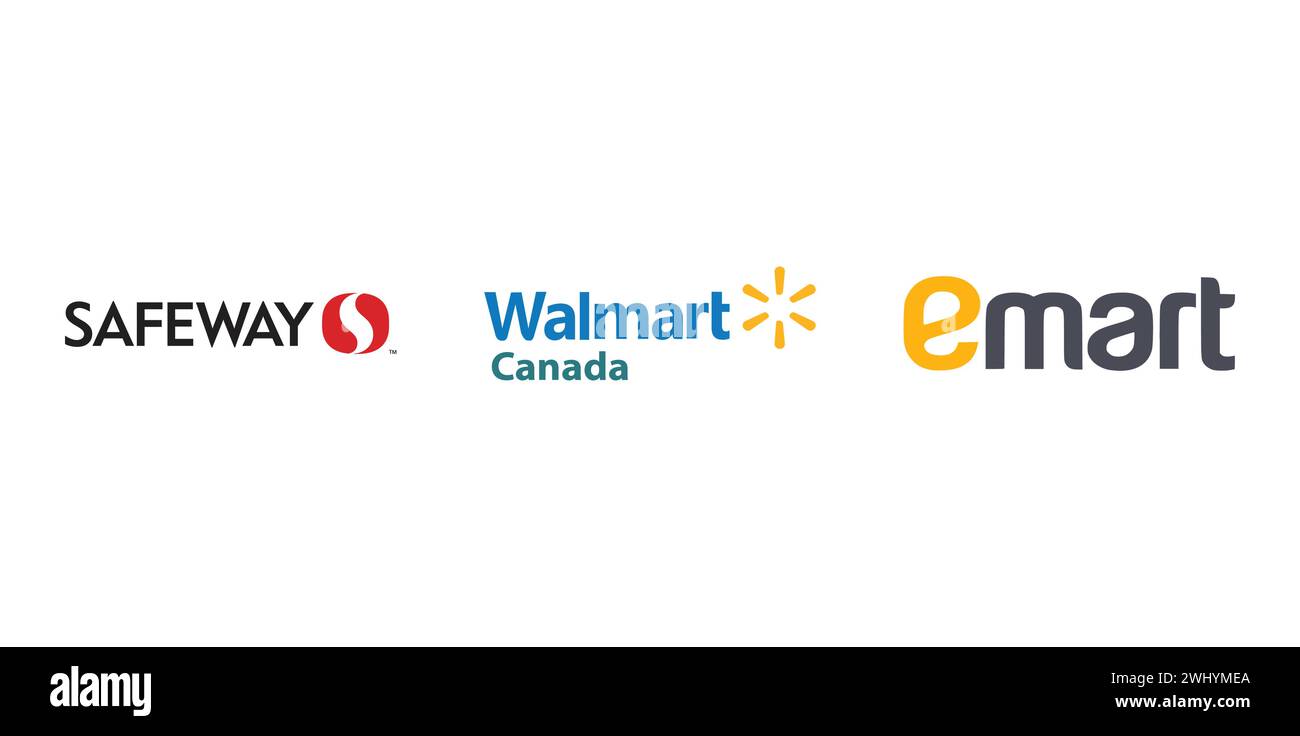 Safeway, Emart, Walmart Canada. Vektor-Editorial-Markensymbol. Stock Vektor