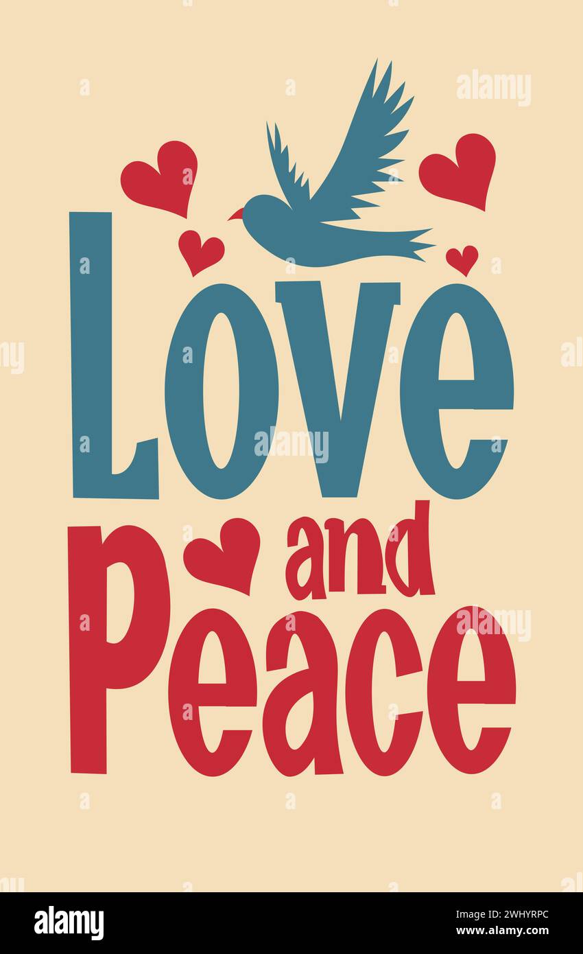 Love and Peace Poster - Vektor-Illistration Stock Vektor