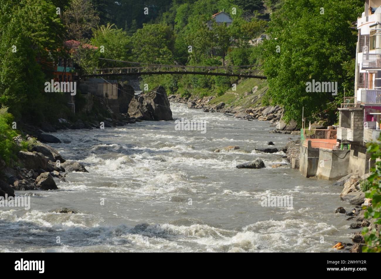 Kunhar River Village Mohandri Stockfoto