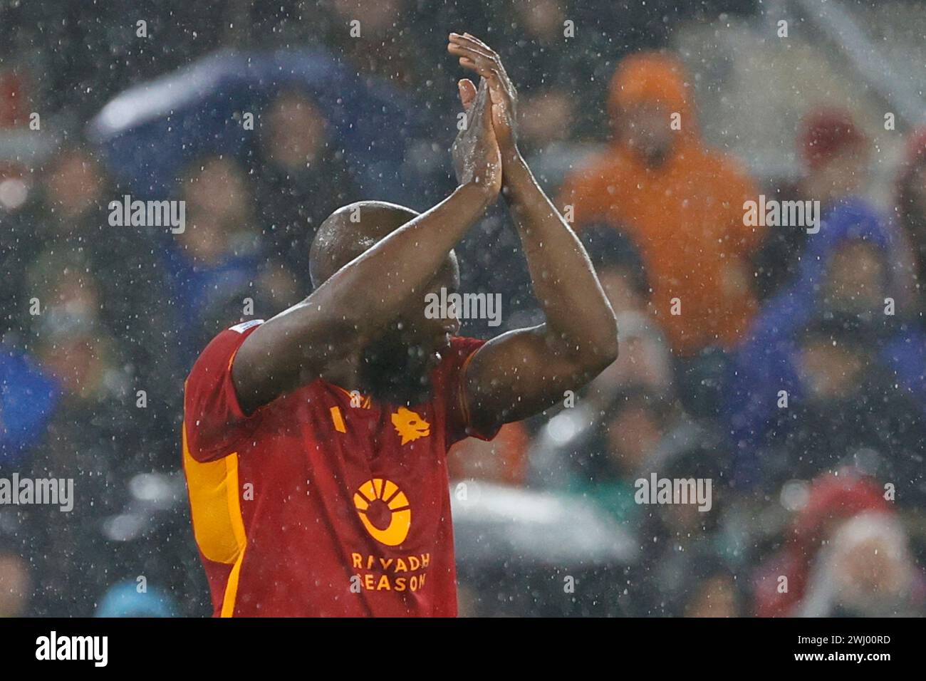 Romelu Lukaku von Roma während des Fußballspiels DER Serie A ALS Roma - Inter FC Stadio Olimpico am 10. Februar 2024 in Rom, Italien. Stockfoto